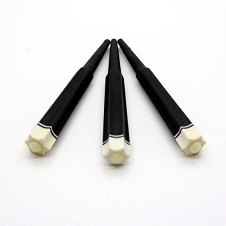 Sanshin tuning peg (Karakui) - Ebony / Octagon / line, white ball - 3 pieces set